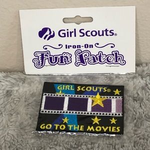 NWT Girl Scouts Iron On Fun Patch “Go to the Movies” Reel Strip Star Embroidered